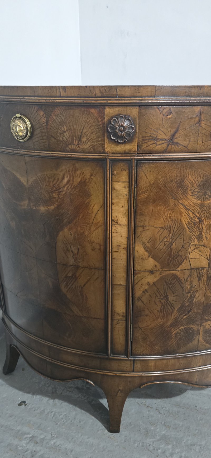 Rare Yew Wood Demi Lune Side Cabinet - Image 2