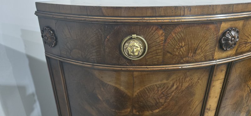 Rare Yew Wood Demi Lune Side Cabinet - Image 11