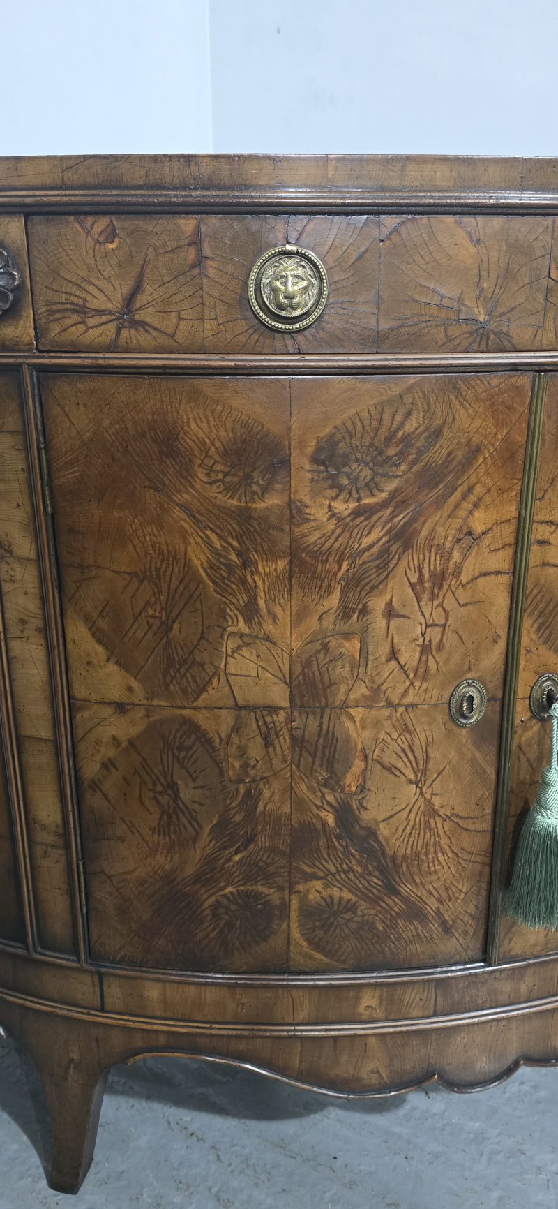 Rare Yew Wood Demi Lune Side Cabinet - Image 3