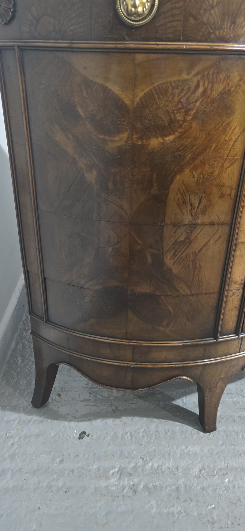 Rare Yew Wood Demi Lune Side Cabinet - Image 12