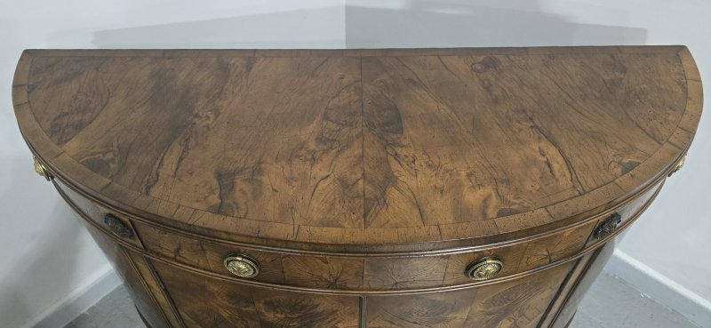 Rare Yew Wood Demi Lune Side Cabinet - Image 15