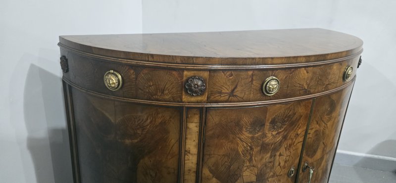 Rare Yew Wood Demi Lune Side Cabinet - Image 18