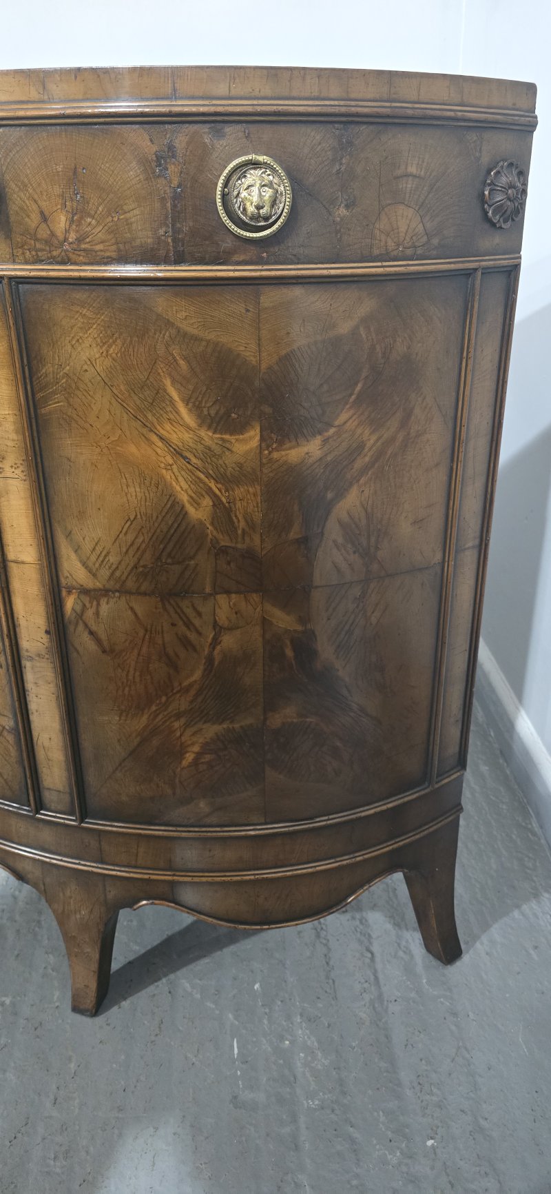 Rare Yew Wood Demi Lune Side Cabinet - Image 14