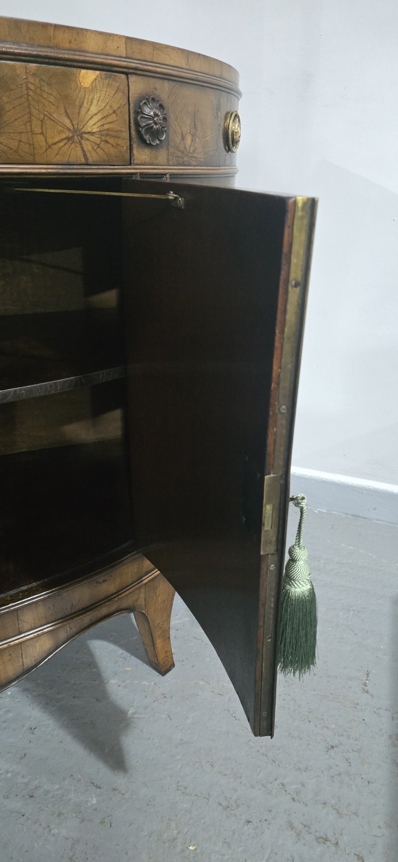 Rare Yew Wood Demi Lune Side Cabinet - Image 21