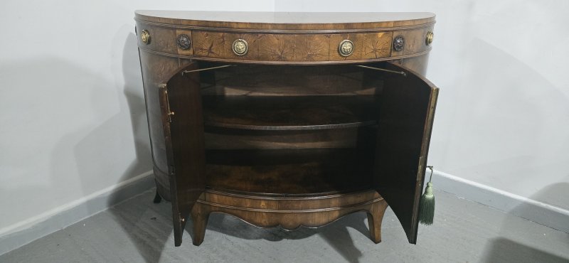 Rare Yew Wood Demi Lune Side Cabinet - Image 20