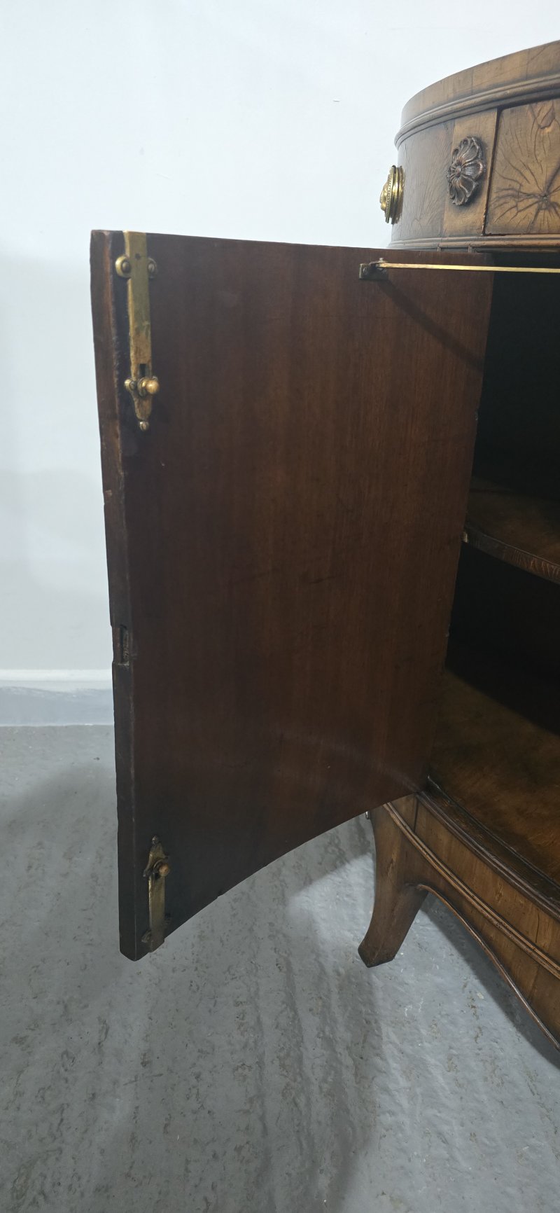 Rare Yew Wood Demi Lune Side Cabinet - Image 8