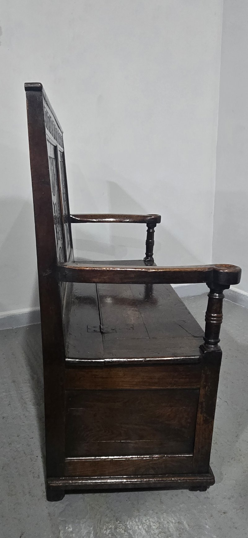 C18th Oak Monks Bench Hall Settle - Image 14