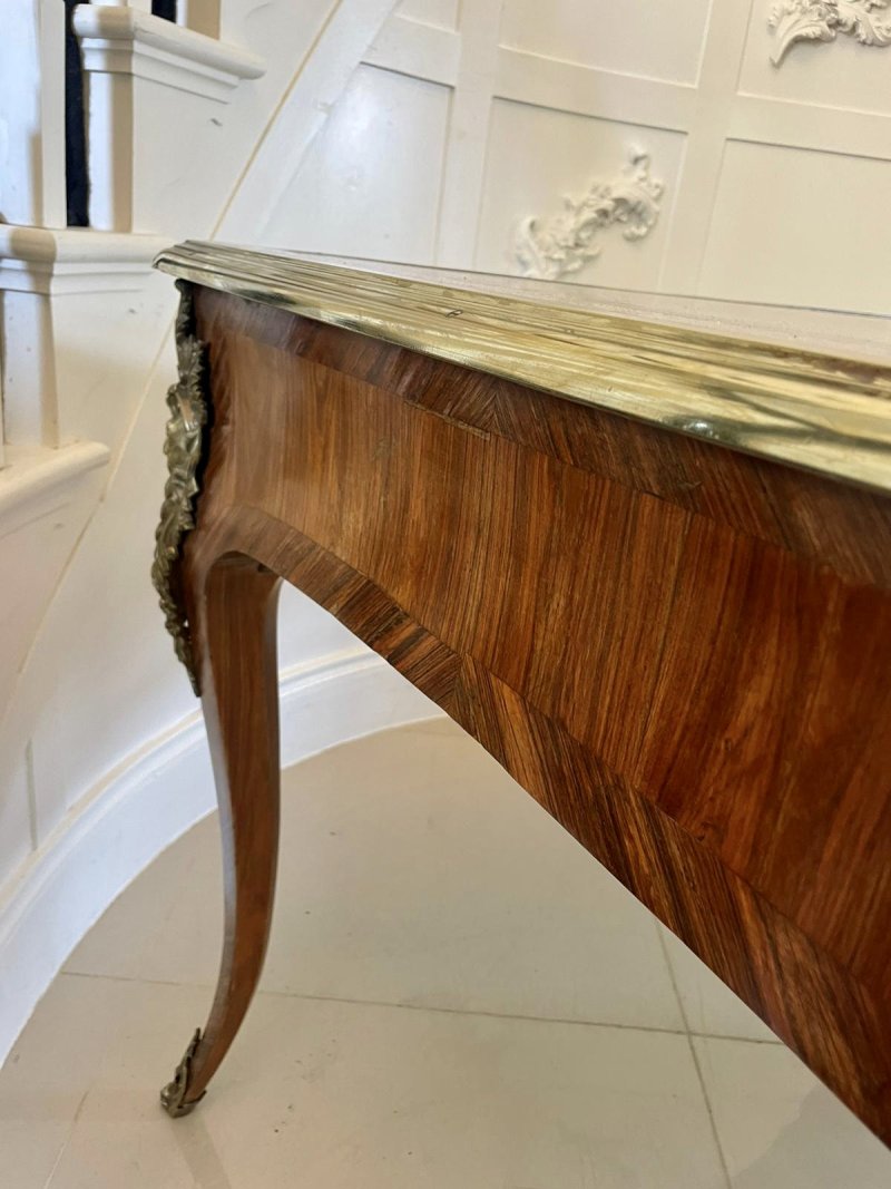 Exceptional Antique French Louis XV Large Freestanding Kingwood Ormolu Partners Bureau Plat Desk - Image 8