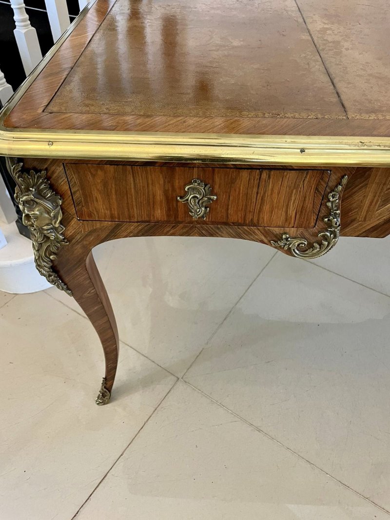 Exceptional Antique French Louis XV Large Freestanding Kingwood Ormolu Partners Bureau Plat Desk - Image 17