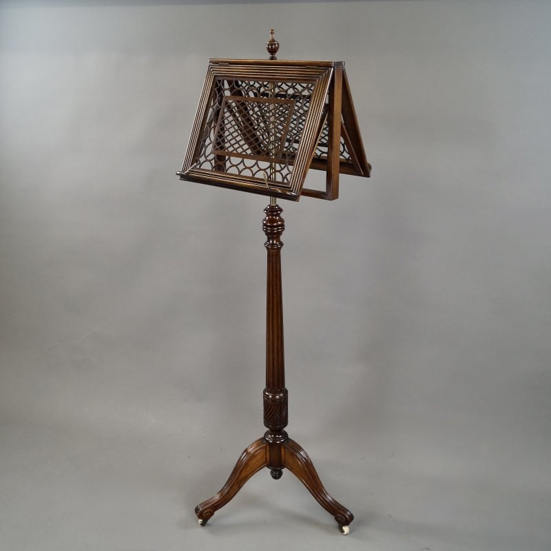 A Superb Mahogany Fretted Duet Stand - Image 3