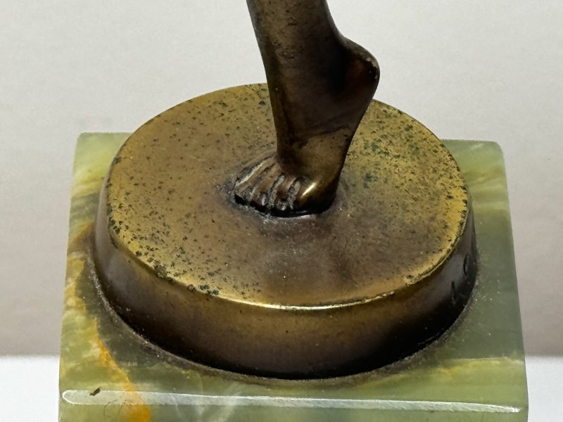 Josef Lorenzl Signed Gilt Bronze Art Deco Ballerina Figurine Sculpture - Image 5