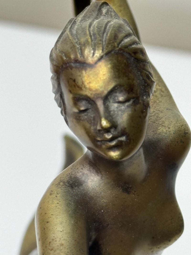 Josef Lorenzl Signed Gilt Bronze Art Deco Ballerina Figurine Sculpture - Image 6