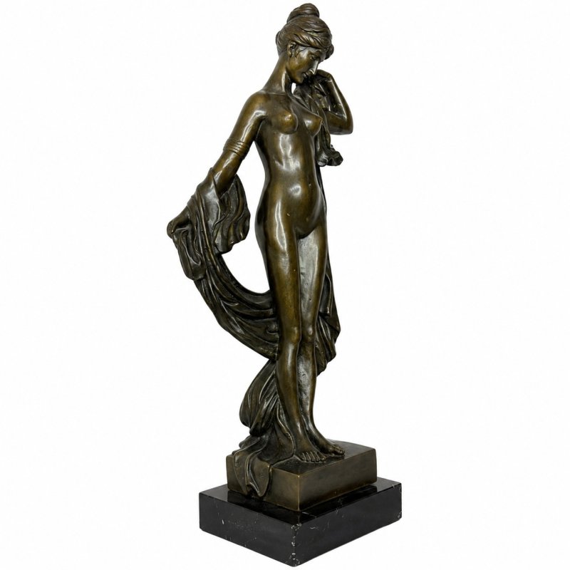 French Bronze La Source Nude Figure After Auguste Moreau (French, 1834–1917