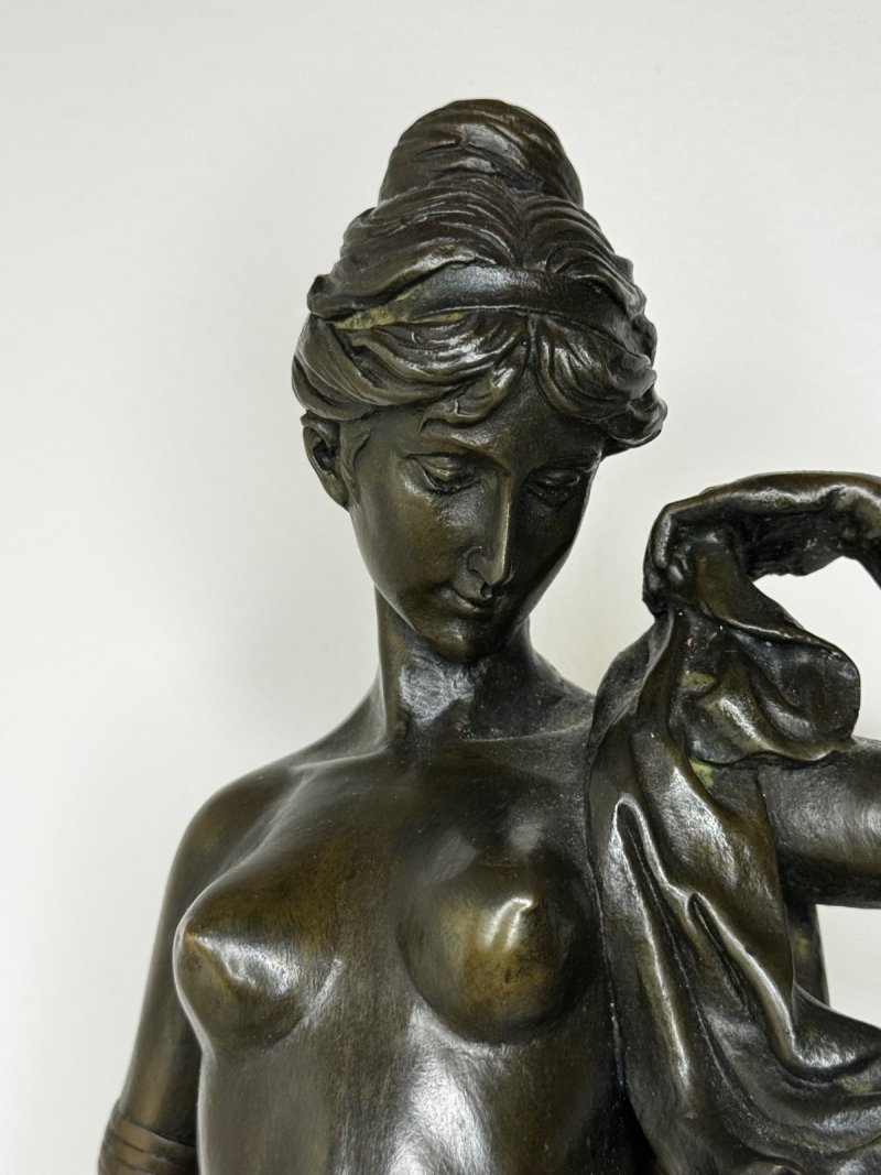 French Bronze La Source Nude Figure After Auguste Moreau (French, 1834–1917 - Image 3