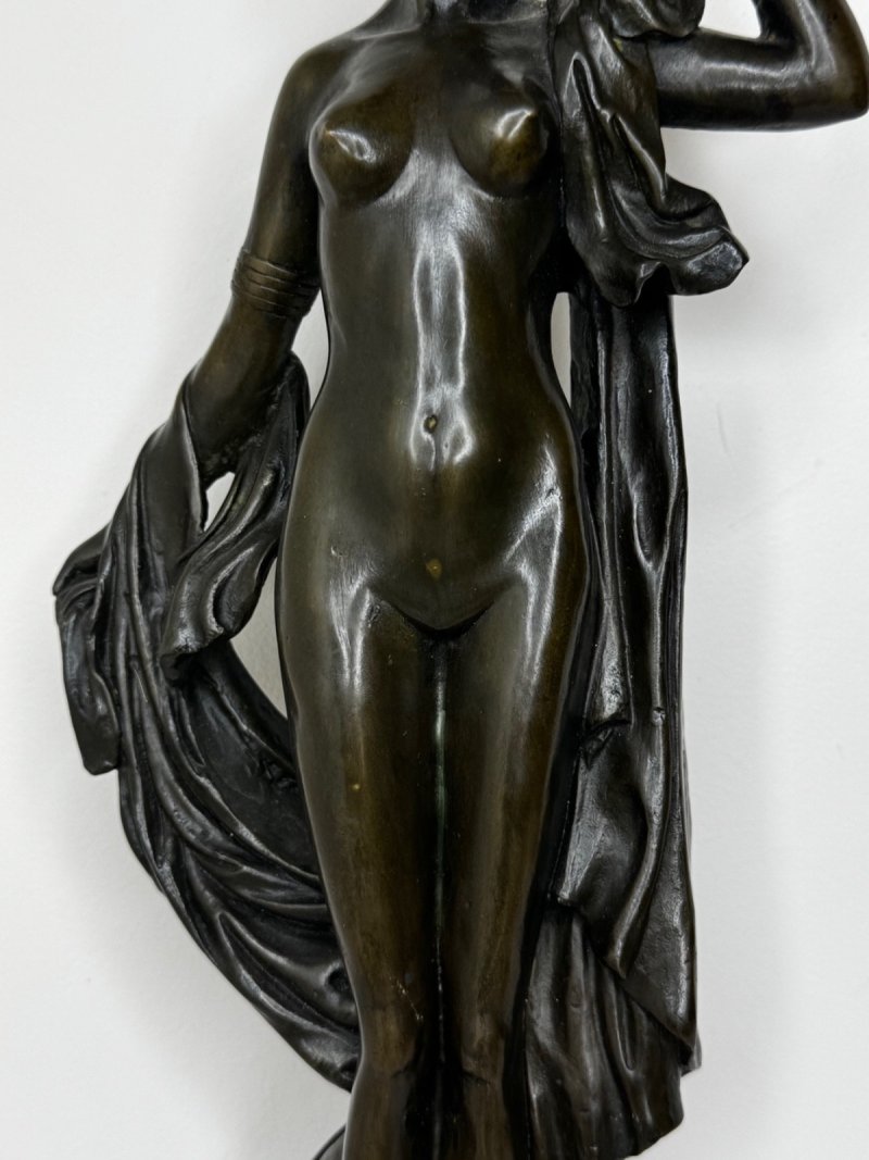 French Bronze La Source Nude Figure After Auguste Moreau (French, 1834–1917 - Image 6