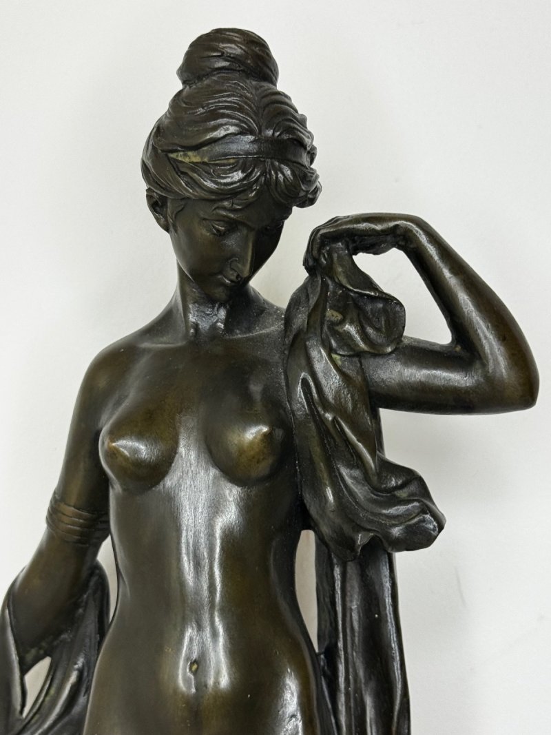French Bronze La Source Nude Figure After Auguste Moreau (French, 1834–1917 - Image 7