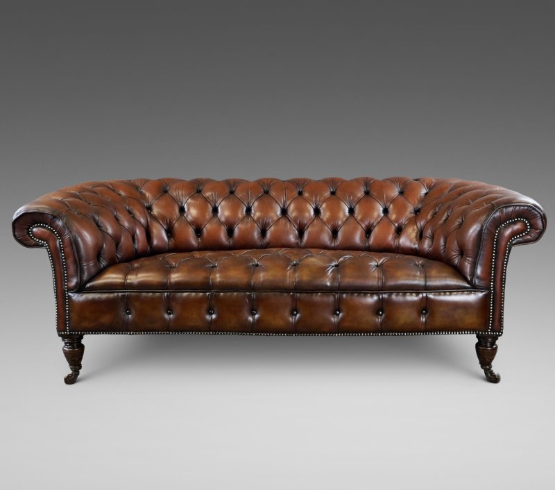 A Victorian Leather Chesterfield