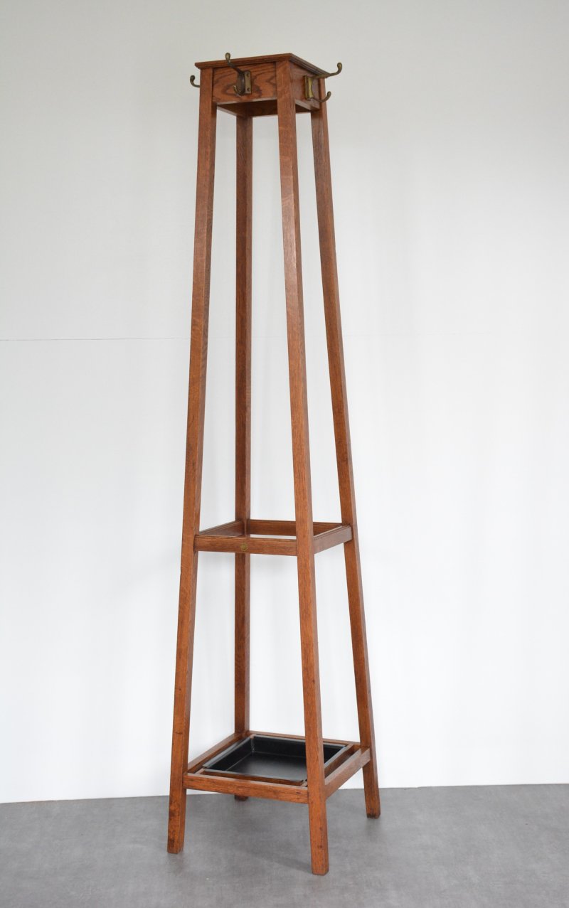 English Arts And Crafts Solid Oak Coat Stand By Astrola