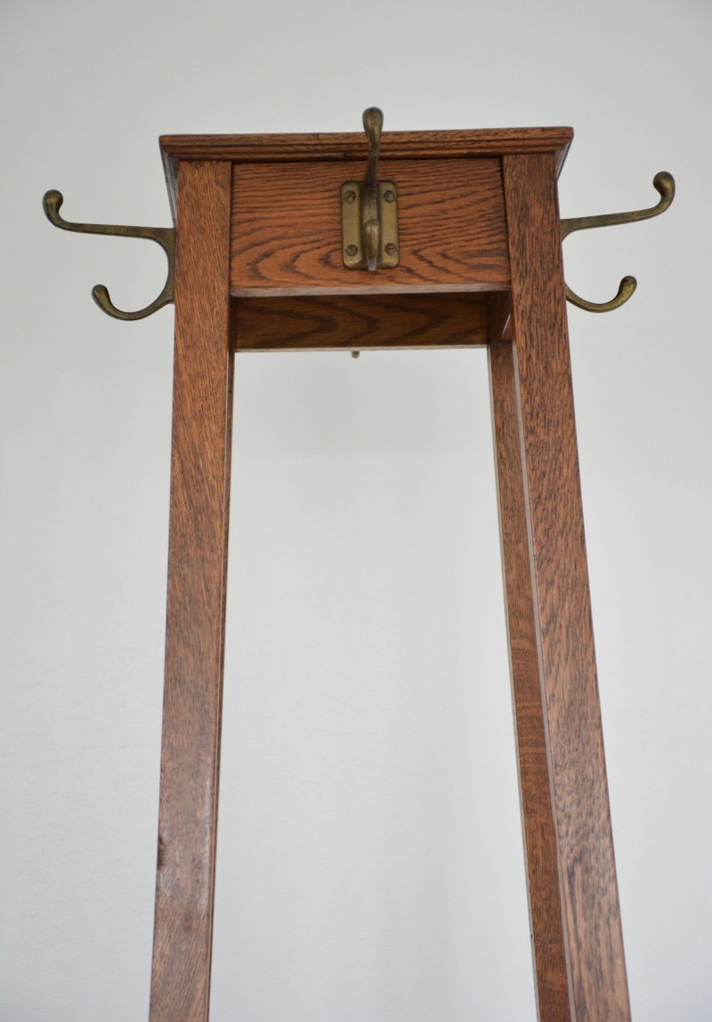 English Arts And Crafts Solid Oak Coat Stand By Astrola - Image 14