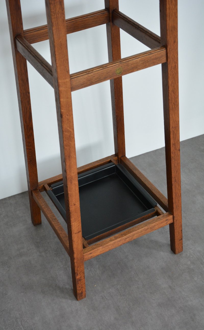 English Arts And Crafts Solid Oak Coat Stand By Astrola - Image 12