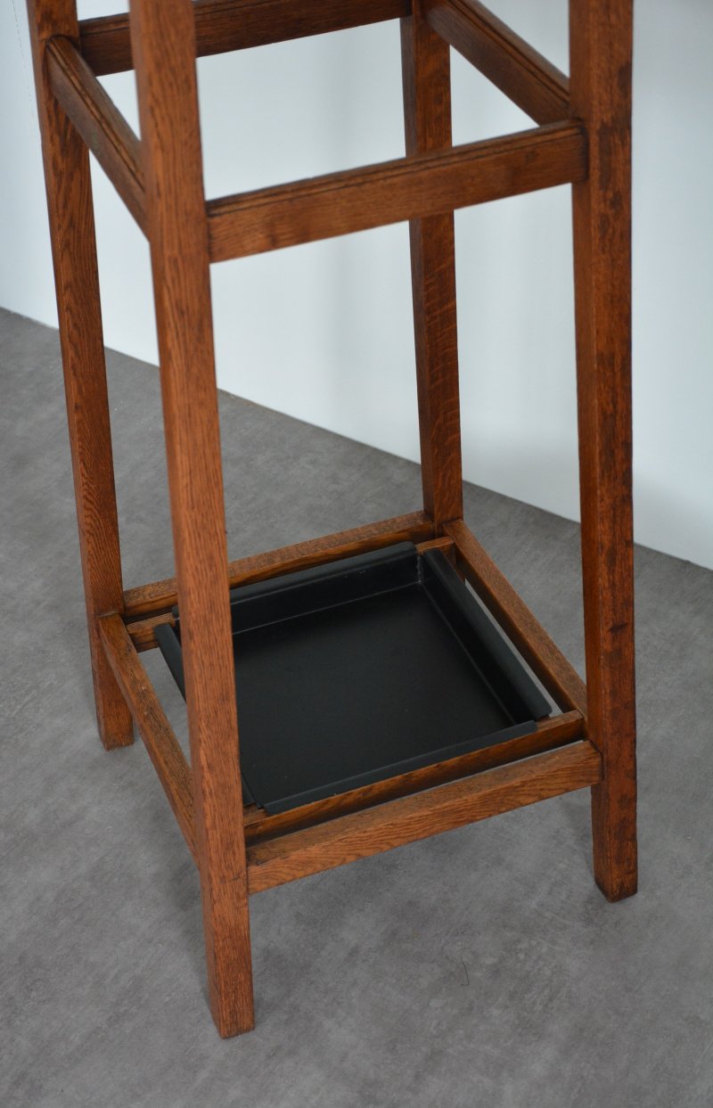 English Arts And Crafts Solid Oak Coat Stand By Astrola - Image 13