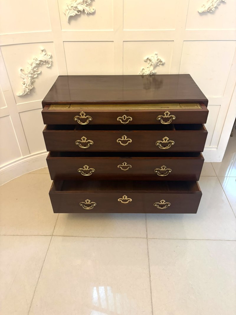Antique George II Mahogany Chest of Drawers with Fitted Writing Desk - Image 4