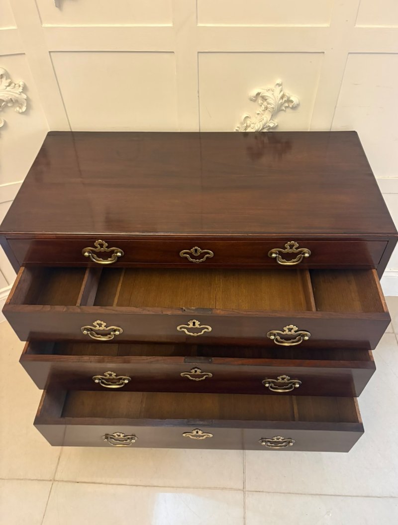 Antique George II Mahogany Chest of Drawers with Fitted Writing Desk - Image 9