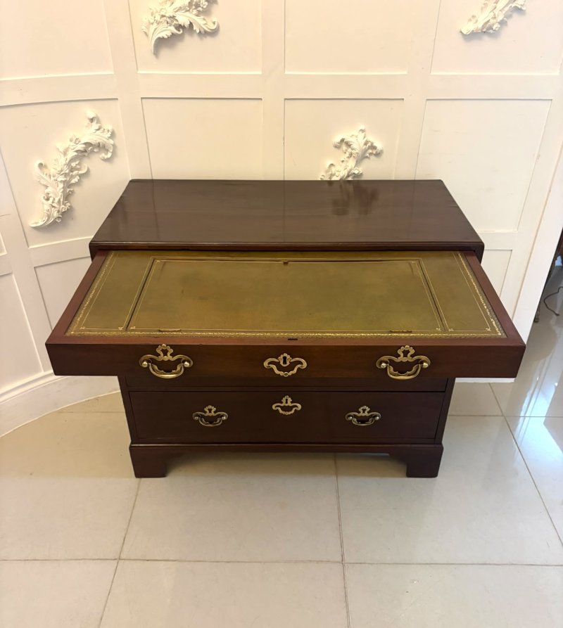 Antique George II Mahogany Chest of Drawers with Fitted Writing Desk - Image 6