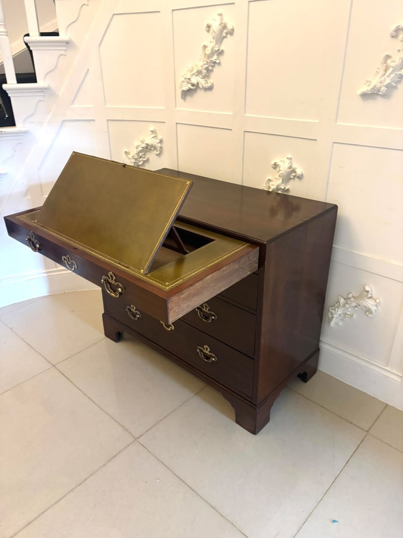 Antique George II Mahogany Chest of Drawers with Fitted Writing Desk - Image 5
