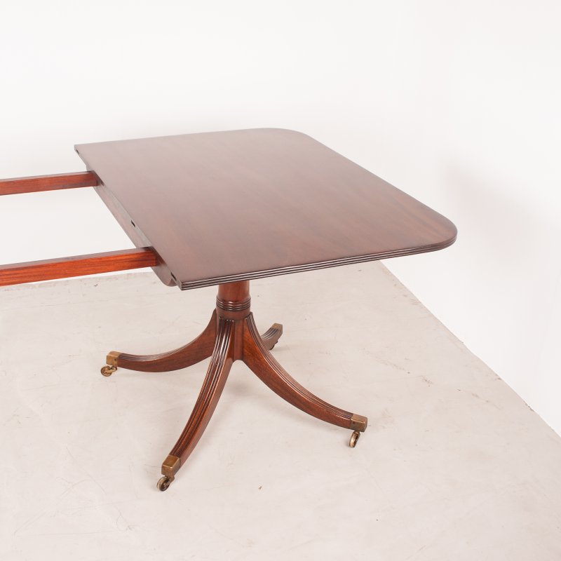 Regency Style Twin Pillar Dining Table With Two Leaves - Image 12
