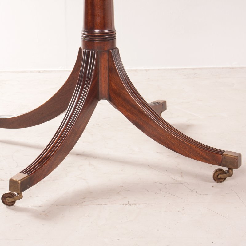 Regency Style Twin Pillar Dining Table With Two Leaves - Image 15