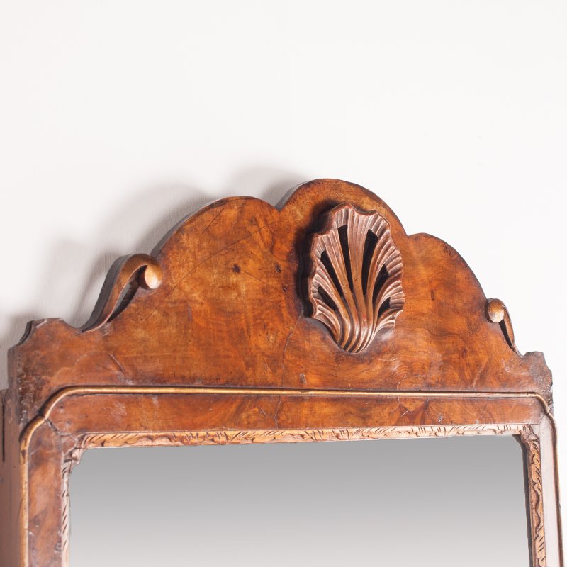 Carved Walnut Mirror - Image 3