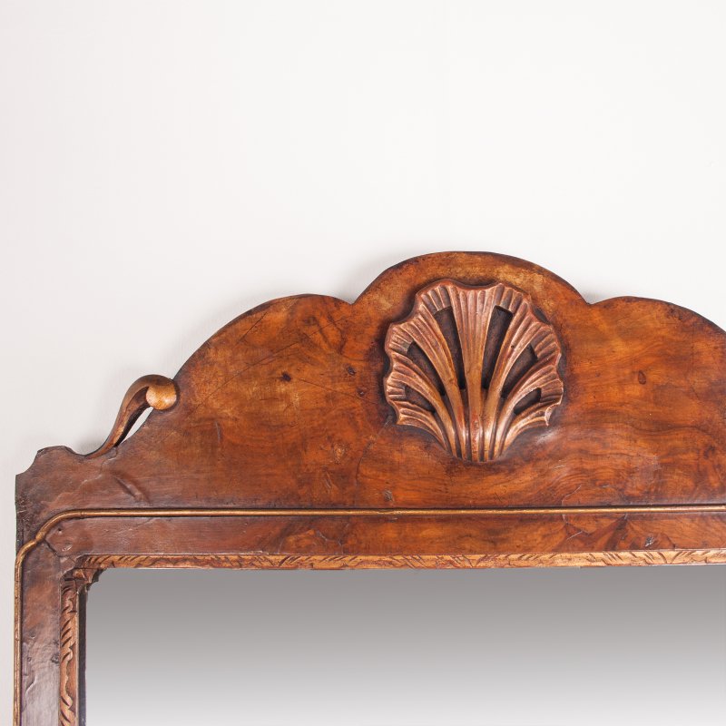Carved Walnut Mirror - Image 4