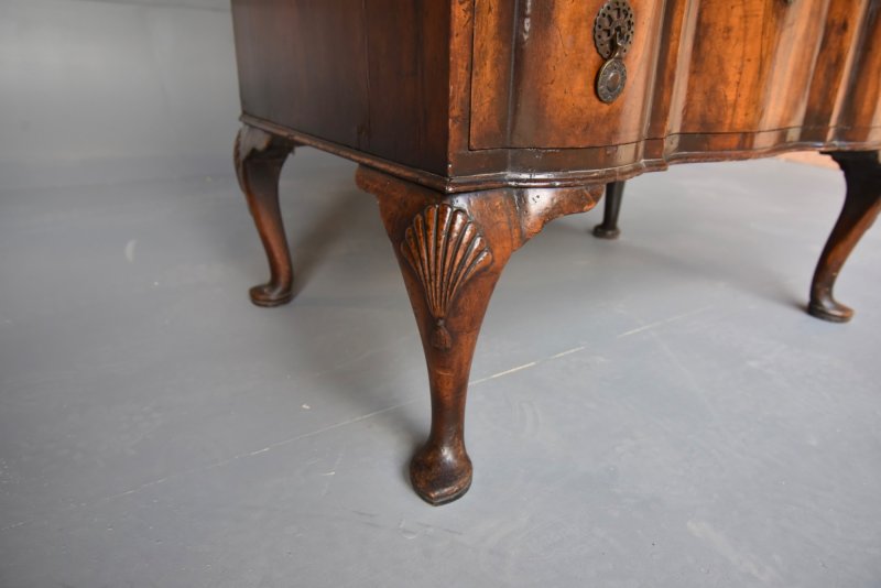 Antique Walnut Queen Anne Style Bureau Bookcase - Image 10