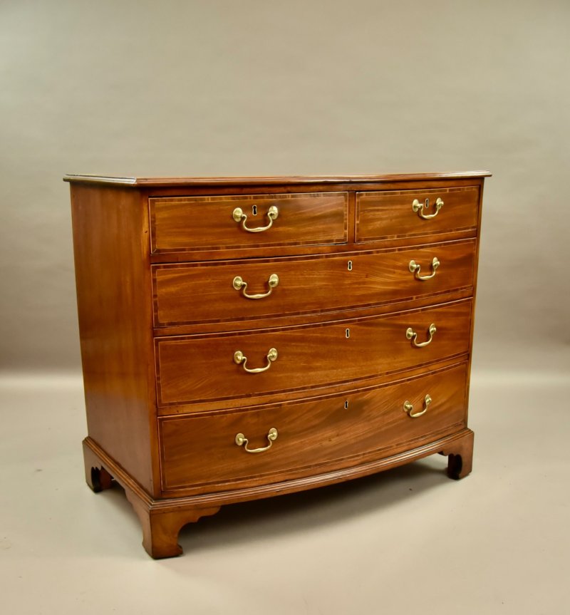 Large 19th Century Mahogany Bowfront Chest of Drawers