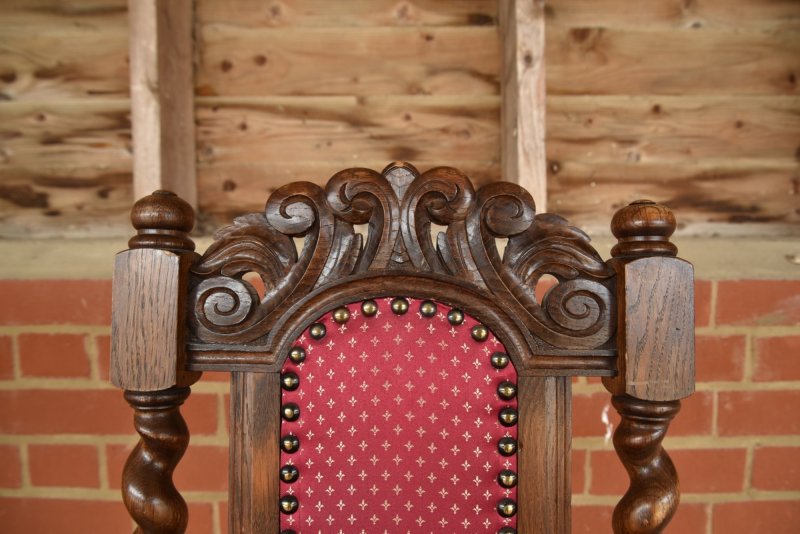 Set of Eight Oak Barley Twist Dining Chairs - Image 10