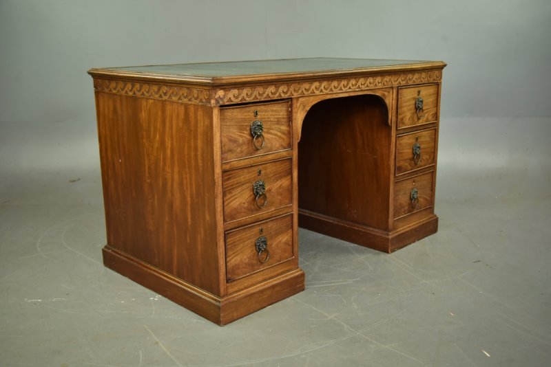 19th Century Regency Style Mahogany Pedestal Desk - Image 7