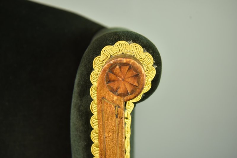 Edwardian Mahogany Inlaid Wing Arm Chair - Image 7