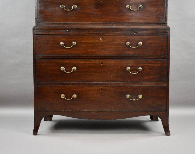Large Georgian Mahogany Tall Boy Chest on Chest - Image 5