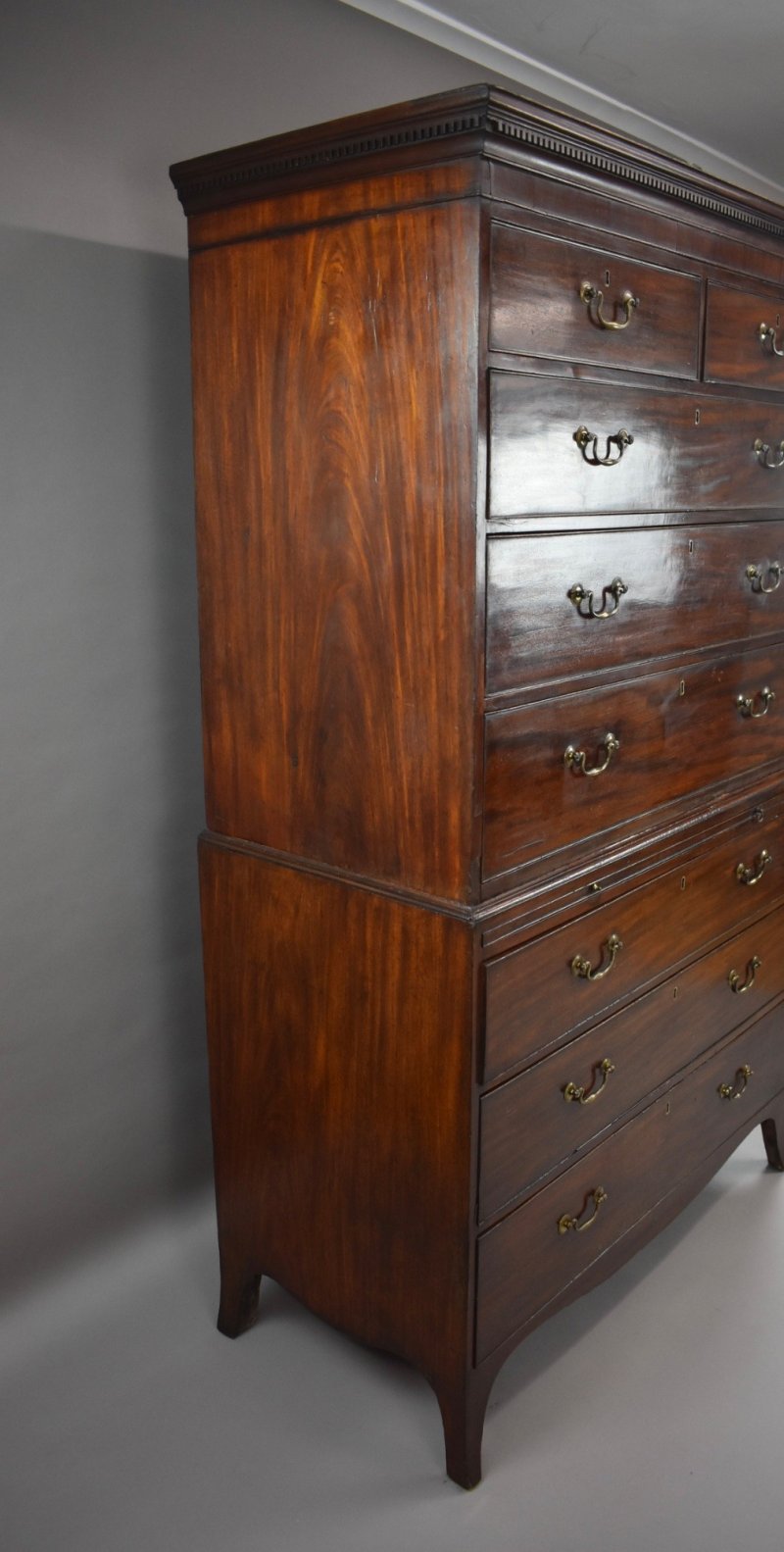 Large Georgian Mahogany Tall Boy Chest on Chest - Image 3