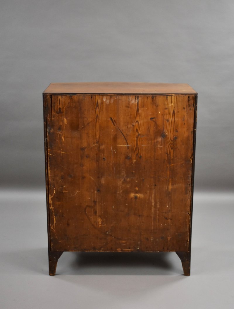 Narrow Regency Mahogany Bowfront Chest of Drawers - Image 8