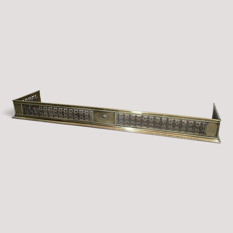 Large Georgian Brass and Cut Steel Fender