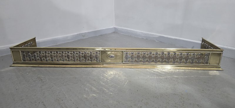 Large Georgian Brass and Cut Steel Fender - Image 7
