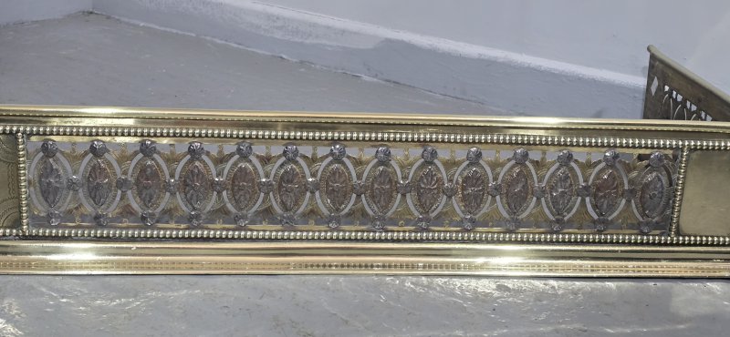 Large Georgian Brass and Cut Steel Fender - Image 3