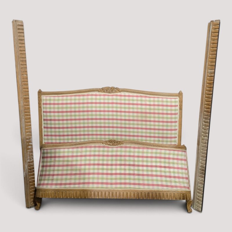 French Limed Curved Double Bed