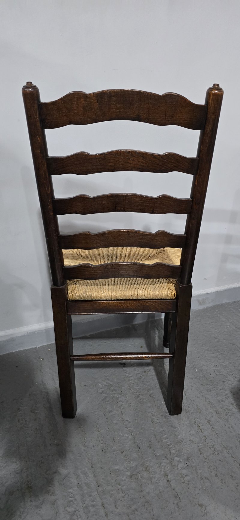 Good Set Eight Oak Ladder Backed Dining Chairs - Image 10