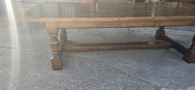 Huge Plank Oak Refrectory Farmhouse Kitchen Dining Table - Image 3