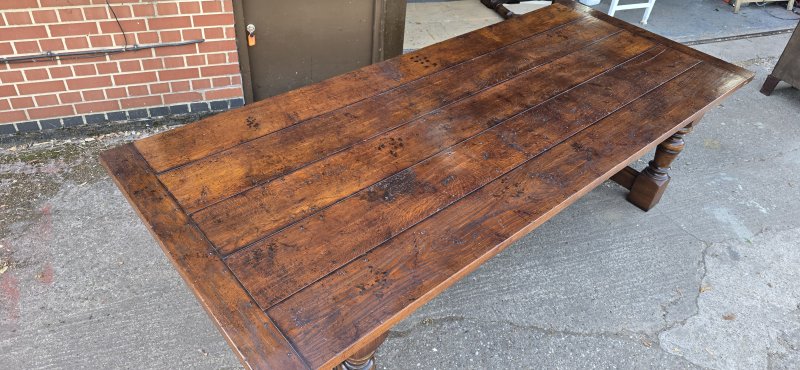 Huge Plank Oak Refrectory Farmhouse Kitchen Dining Table - Image 2