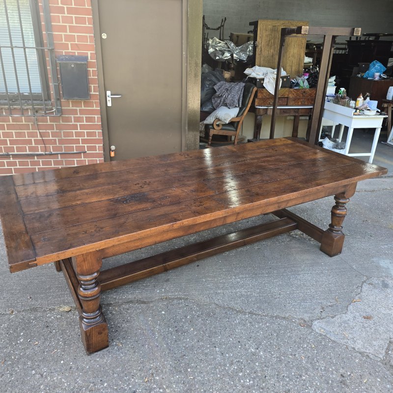 Huge Plank Oak Refrectory Farmhouse Kitchen Dining Table - Image 7