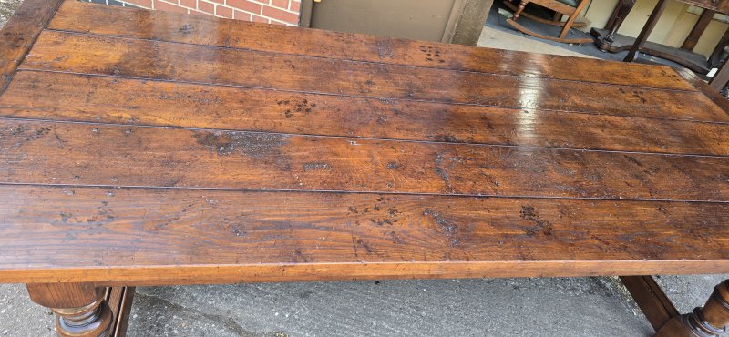 Huge Plank Oak Refrectory Farmhouse Kitchen Dining Table - Image 4